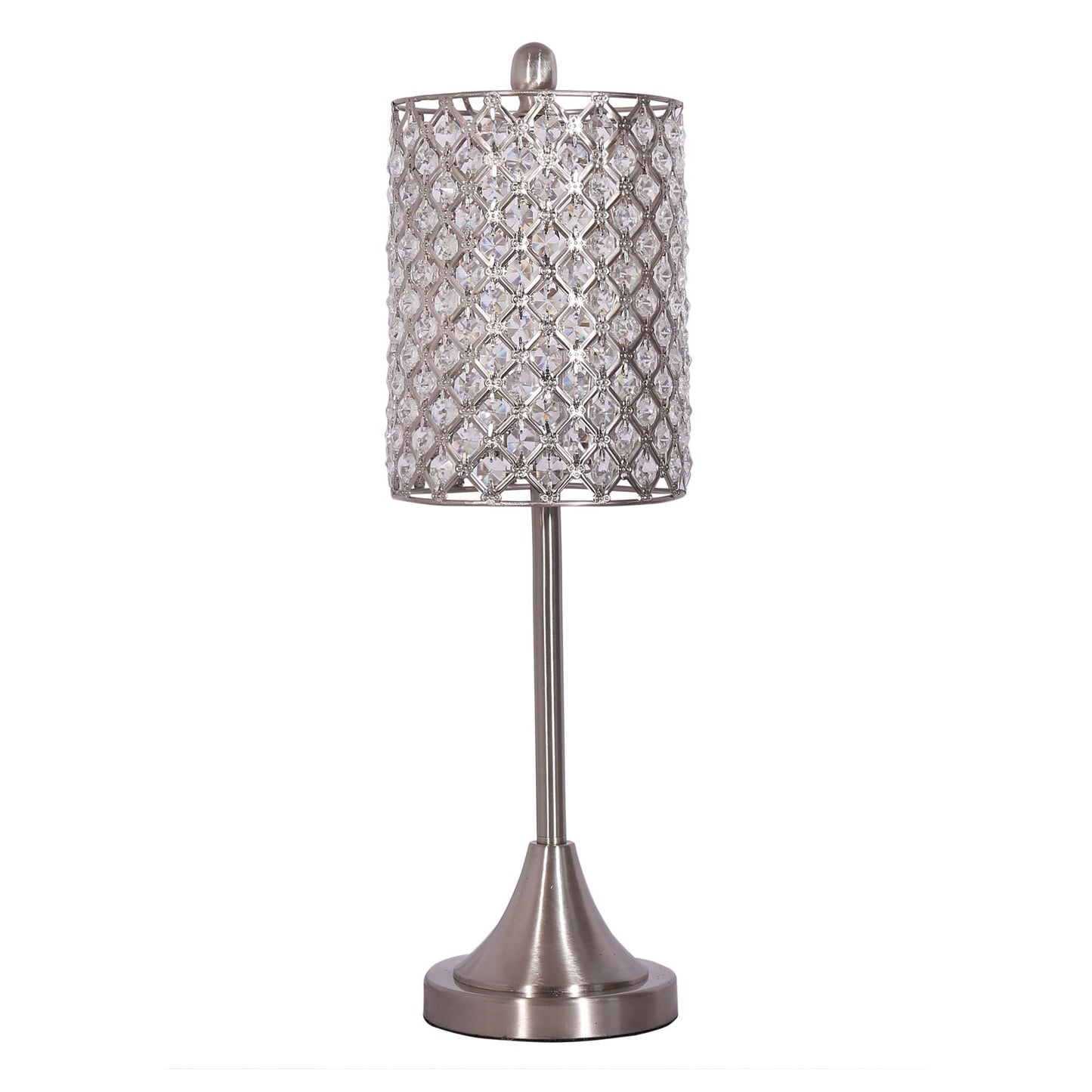 HomeRoots Metal Table Lamps With Crystal Bead Shade in Set of 2