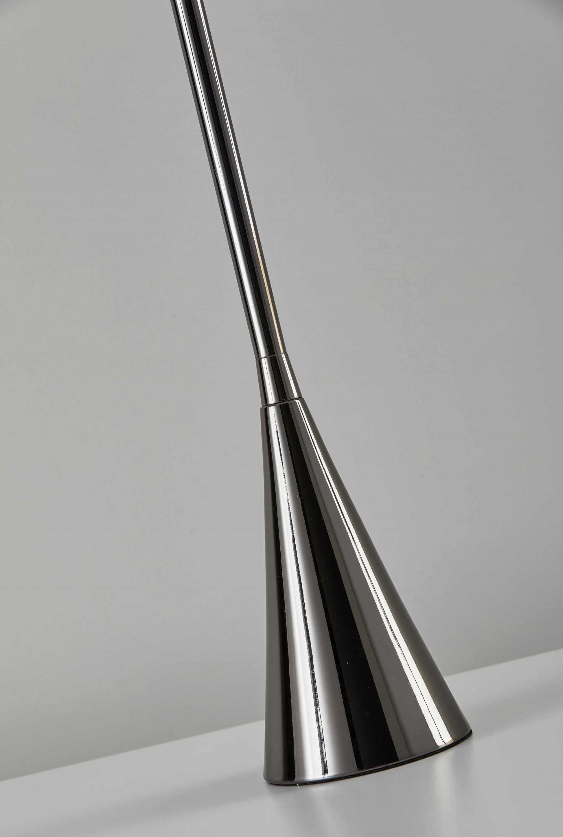HomeRoots Metal Tall White Shade Table Lamp With Black Nickel Finish