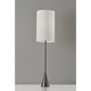 HomeRoots Metal Tall White Shade Table Lamp With Black Nickel Finish
