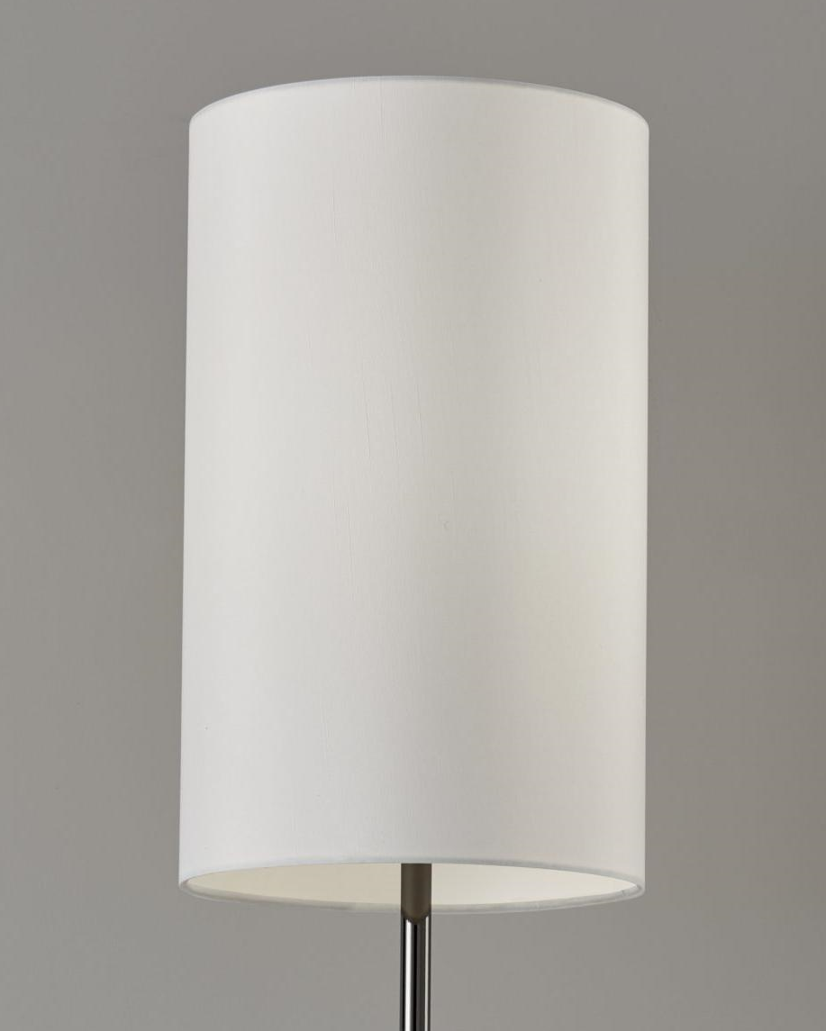 HomeRoots Metal Tall White Shade Table Lamp With Black Nickel Finish