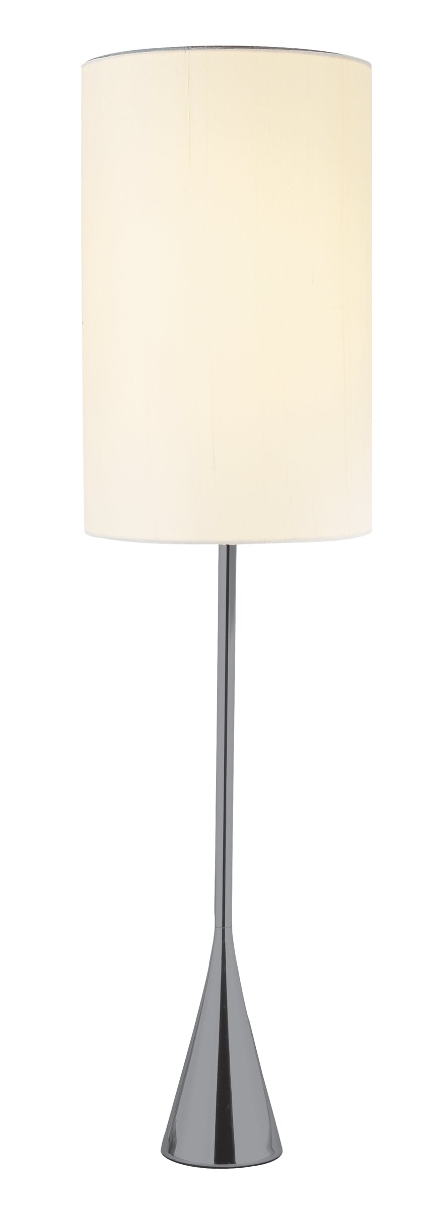 HomeRoots Metal Tall White Shade Table Lamp With Black Nickel Finish