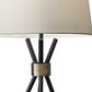 HomeRoots Metal Tripod Leg in Black with Antique Brass Accent Table Lamp