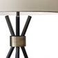 HomeRoots Metal Tripod Leg in Black with Antique Brass Accent Table Lamp