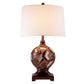 HomeRoots Metallic Mosaic Design Table Lamp in Brown Finish