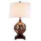 HomeRoots Metallic Mosaic Design Table Lamp in Brown Finish