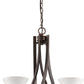 HomeRoots Mia 5-Light Chandelier With Etched Glass Shades and Oil Rubbed Bronze Finish