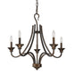 HomeRoots Michelle 5-Light Chandelier in Oil Rubbed Bronze Finish