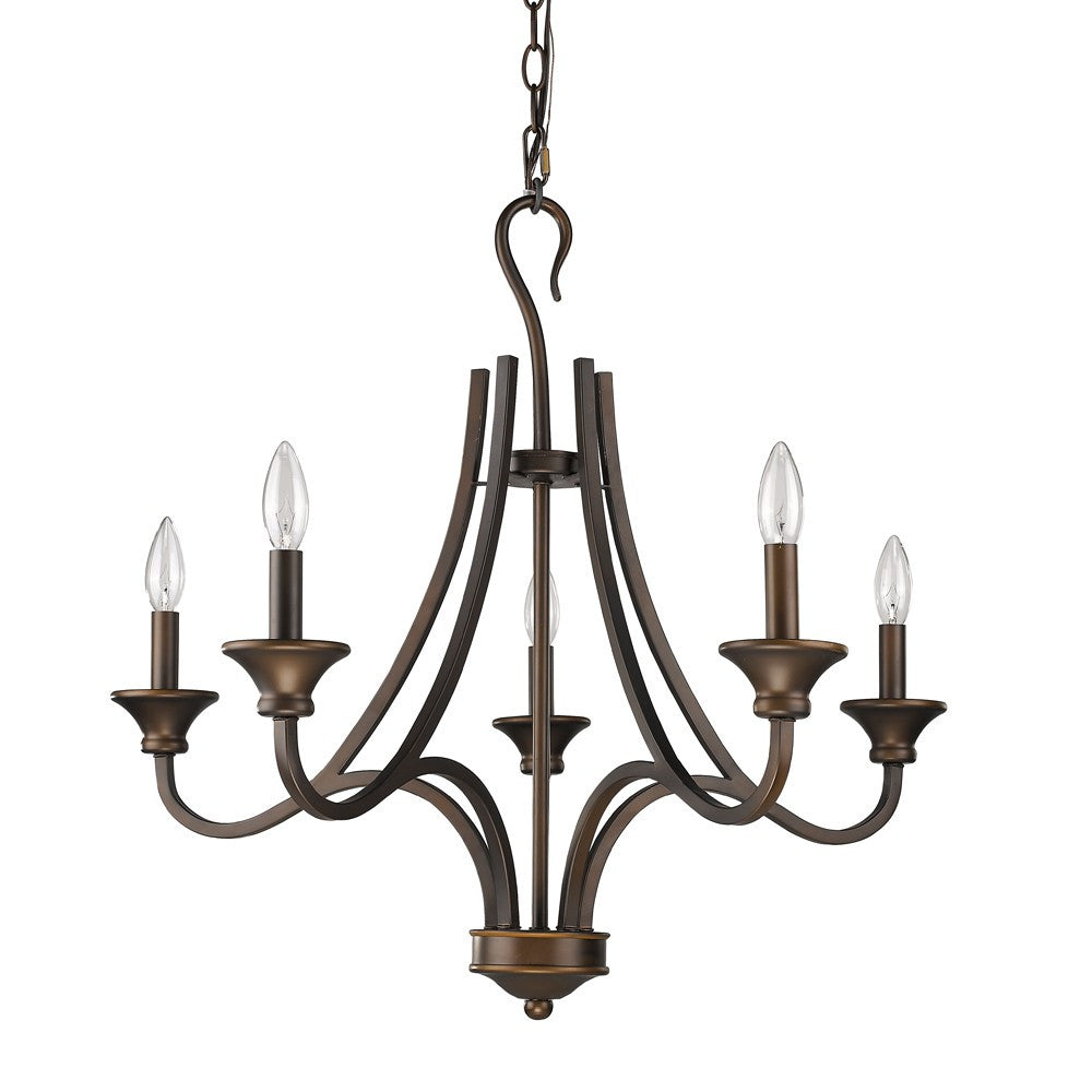 HomeRoots Michelle 5-Light Chandelier in Oil Rubbed Bronze Finish