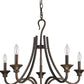 HomeRoots Michelle 5-Light Chandelier in Oil Rubbed Bronze Finish