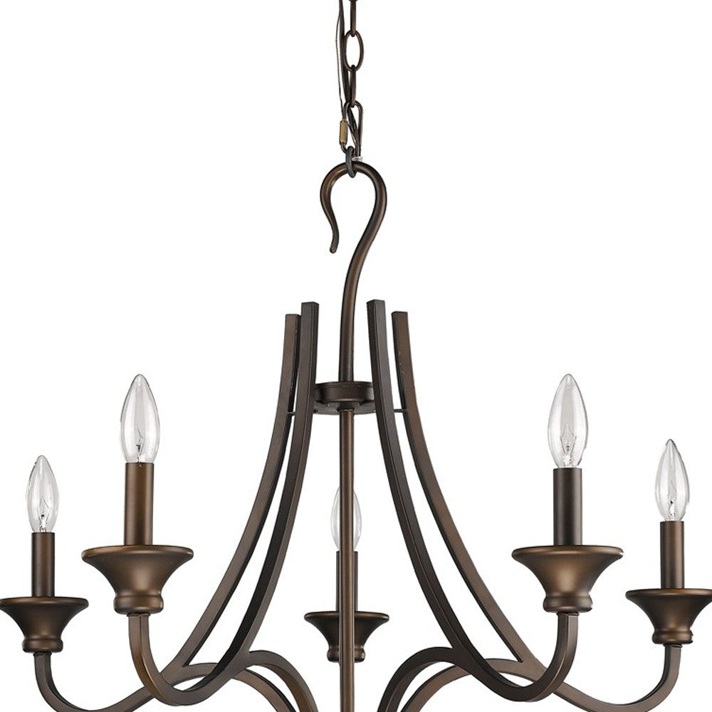 HomeRoots Michelle 5-Light Chandelier in Oil Rubbed Bronze Finish
