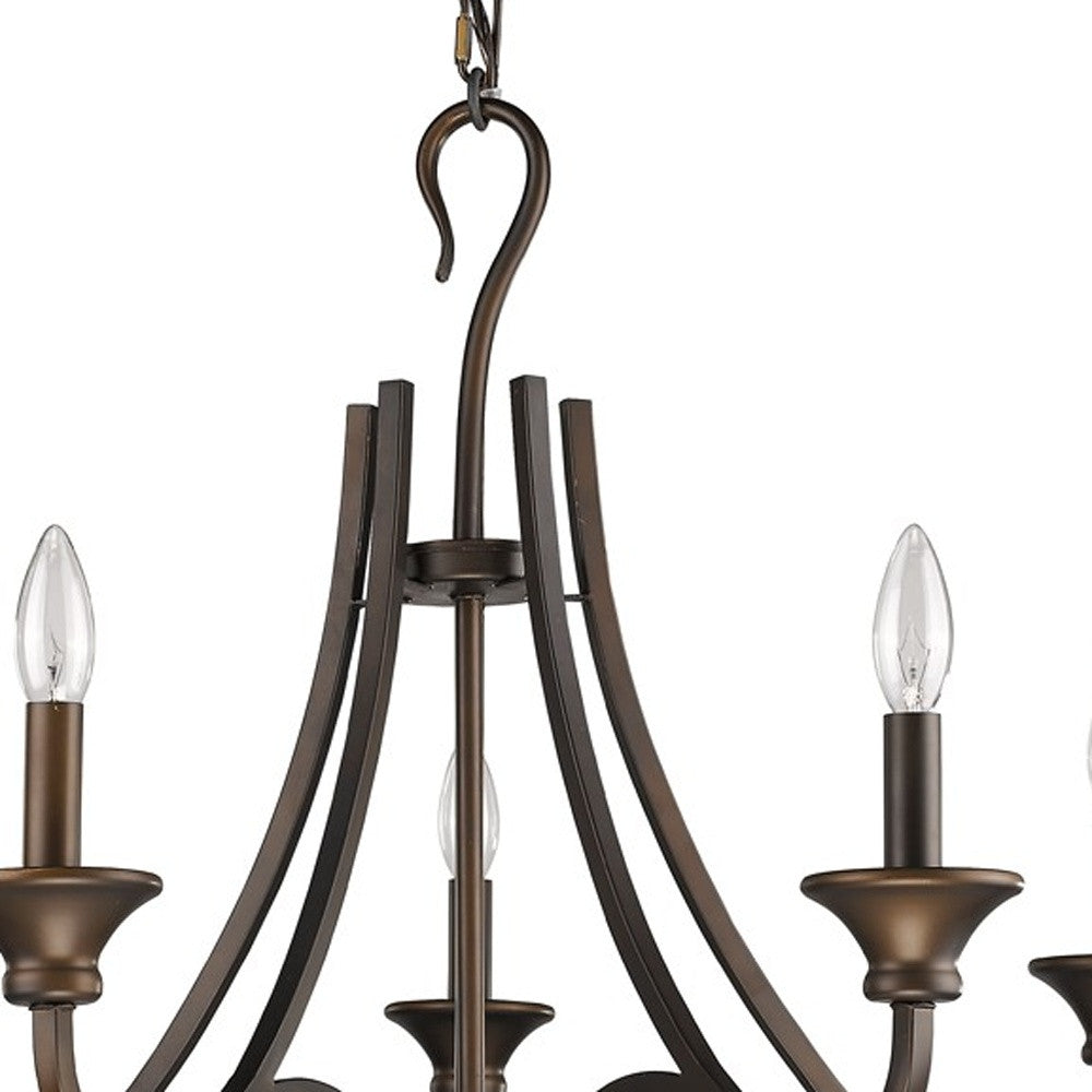HomeRoots Michelle 5-Light Chandelier in Oil Rubbed Bronze Finish