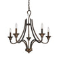 HomeRoots Michelle 5-Light Chandelier in Oil Rubbed Bronze Finish