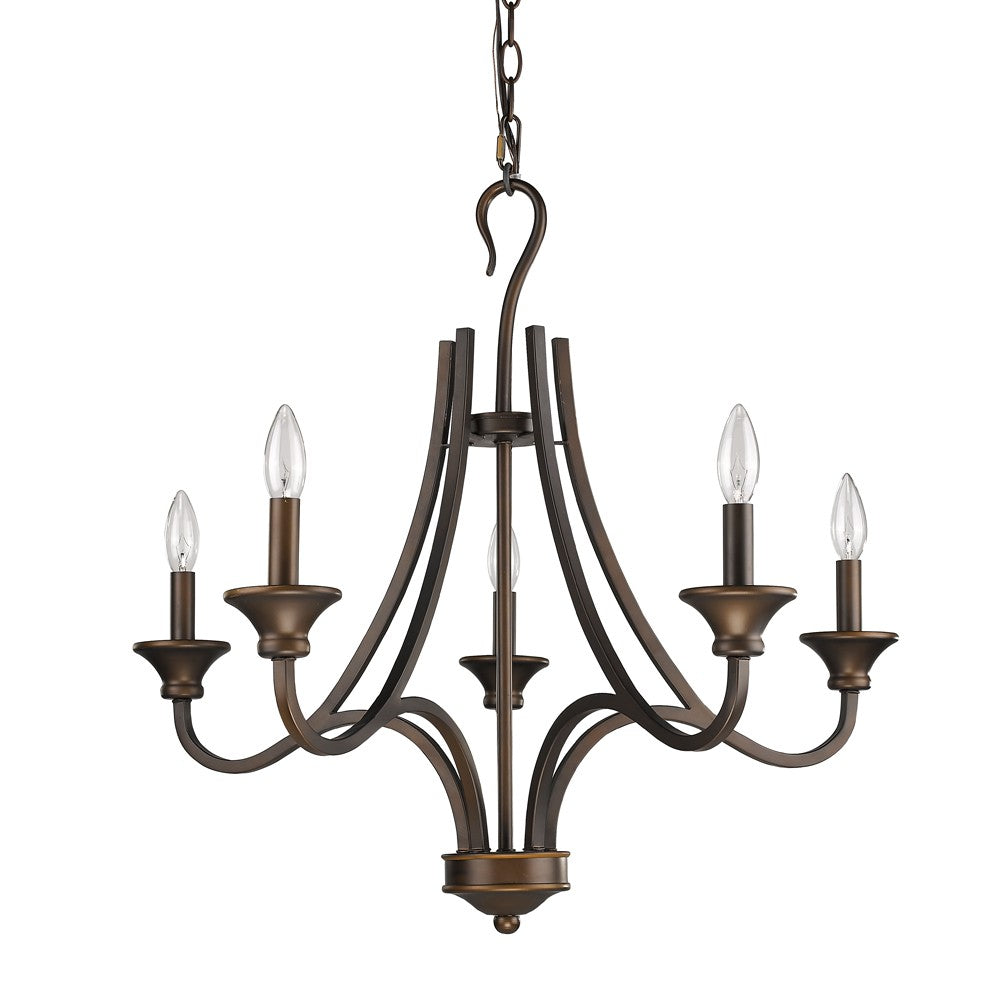 HomeRoots Michelle 5-Light Chandelier in Oil Rubbed Bronze Finish