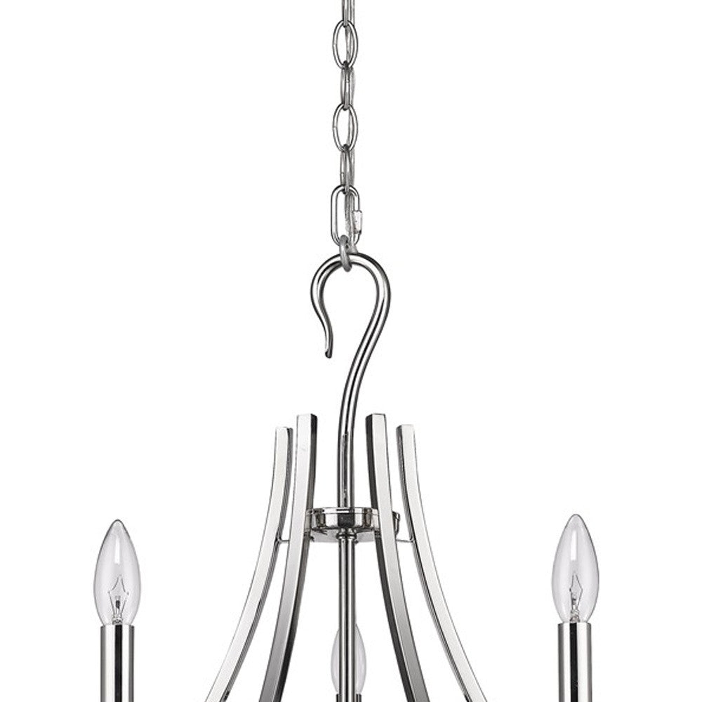 HomeRoots Michelle 5-Light Chandelier in Polished Nickel Finish