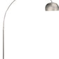 HomeRoots Mid 1-Light Adjustable Arc Floor Lamp With Metal Shade in Brushed Nickel Finish