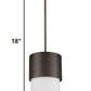 HomeRoots Midtown 1-Light Pendant With Frosted Glass Shade and Oil Rubbed Bronze Finish