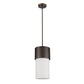 HomeRoots Midtown 1-Light Pendant With Frosted Glass Shade and Oil Rubbed Bronze Finish