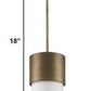 HomeRoots Midtown 1-Light Pendant With Frosted Glass Shade and Raw Brass Finish