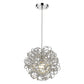HomeRoots Mingle 1-Light Pendant With Faceted Chrome Aluminum Wire Shade and Polished Chrome Finish