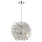 HomeRoots Mingle 3-Light Pendant With Faceted Chrome Aluminum Wire Shade in Polished Chrome Finish