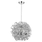 HomeRoots Mingle 3-Light Pendant With Faceted Chrome Aluminum Wire Shade in Polished Chrome Finish
