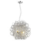 HomeRoots Mingle 4-Light Pendant With Faceted Chrome Aluminum Wire Shade in Polished Chrome Finish