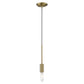 HomeRoots Mini Pendant Hanging Light in Dull Gold Finish