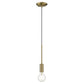 HomeRoots Mini Pendant Hanging Light in Dull Gold Finish