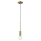 HomeRoots Mini Pendant Hanging Light in Dull Gold Finish