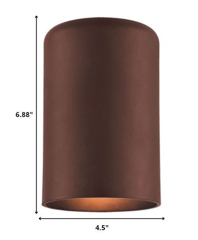 HomeRoots Minimalist Cylinder Wall Light in Bronze Finish
