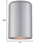 HomeRoots Minimalist Cylinder Wall Light in Brushed Silver Finish