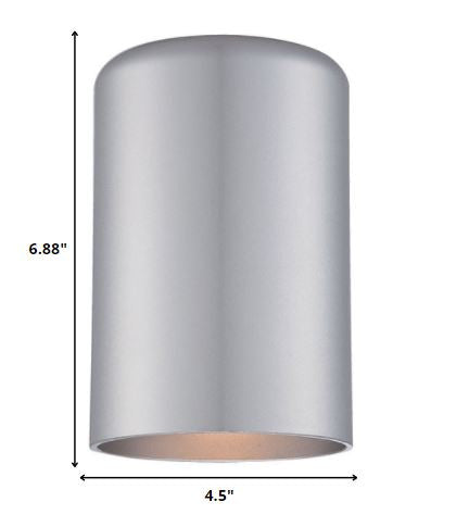 HomeRoots Minimalist Cylinder Wall Light in Brushed Silver Finish