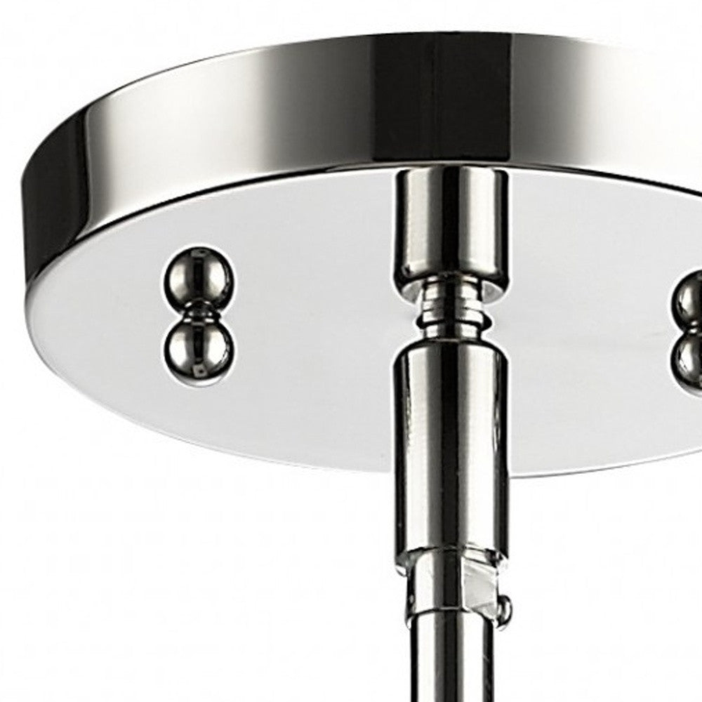 HomeRoots Minimalist Cylindrical Hanging Light in Silver Finish