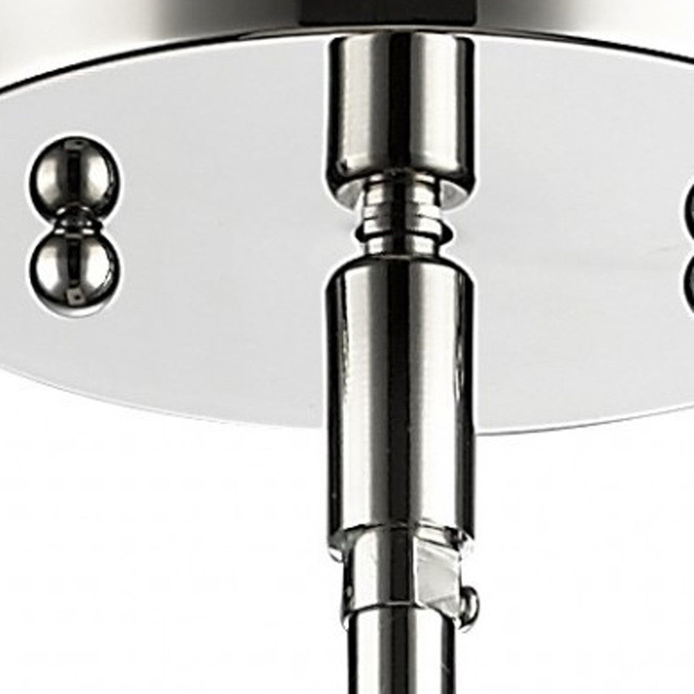 HomeRoots Minimalist Cylindrical Hanging Light in Silver Finish