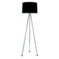 HomeRoots Minimalist Floor Lamp With Black Shade and Silver Metal Finish