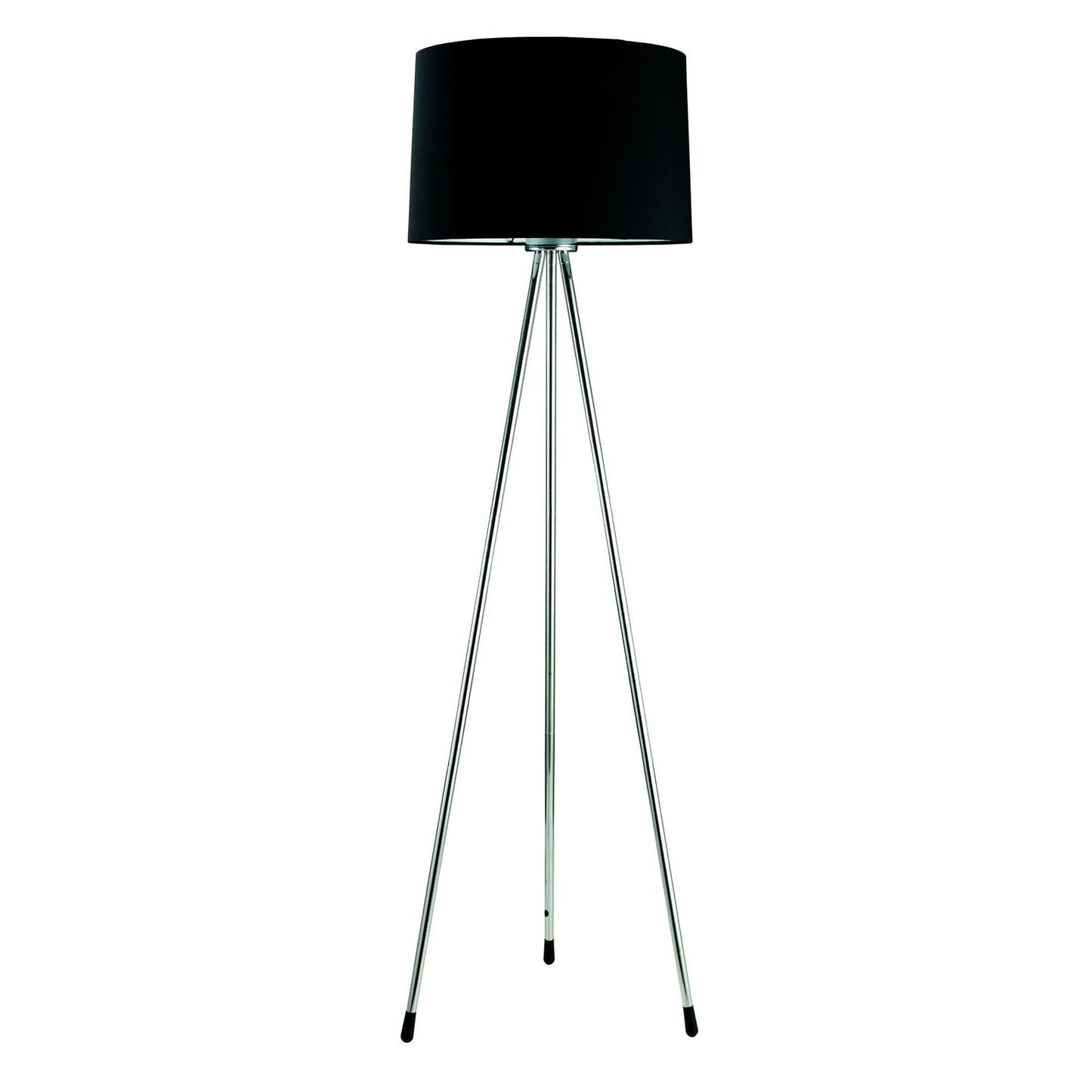 HomeRoots Minimalist Floor Lamp With Black Shade and Silver Metal Finish