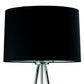 HomeRoots Minimalist Floor Lamp With Black Shade and Silver Metal Finish