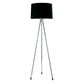 HomeRoots Minimalist Floor Lamp With Black Shade and Silver Metal Finish