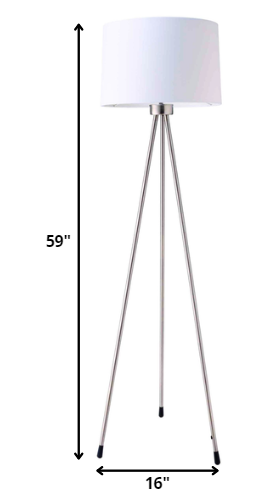 HomeRoots Minimalist Floor Lamp With Silver Metal Finish