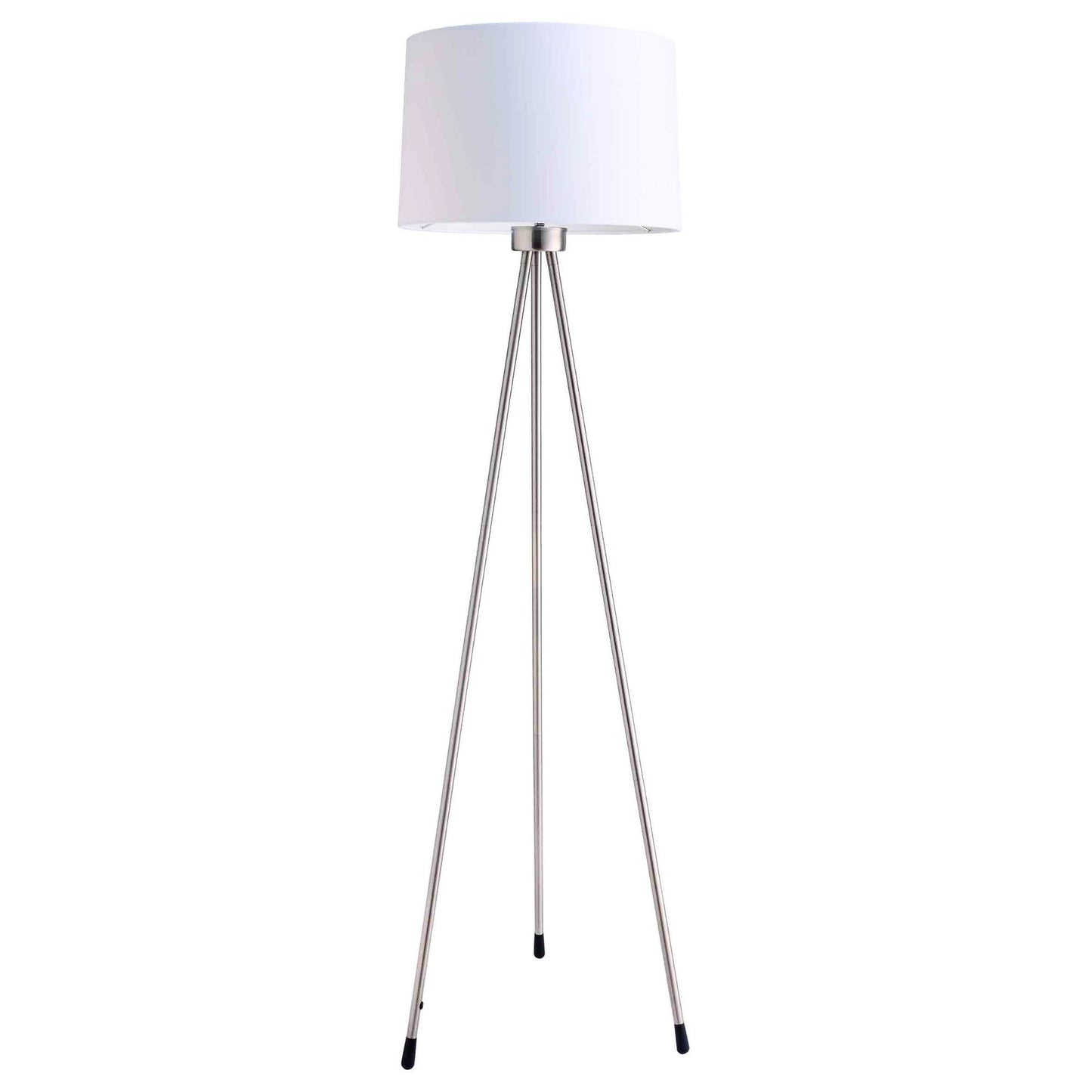 HomeRoots Minimalist Floor Lamp With Silver Metal Finish