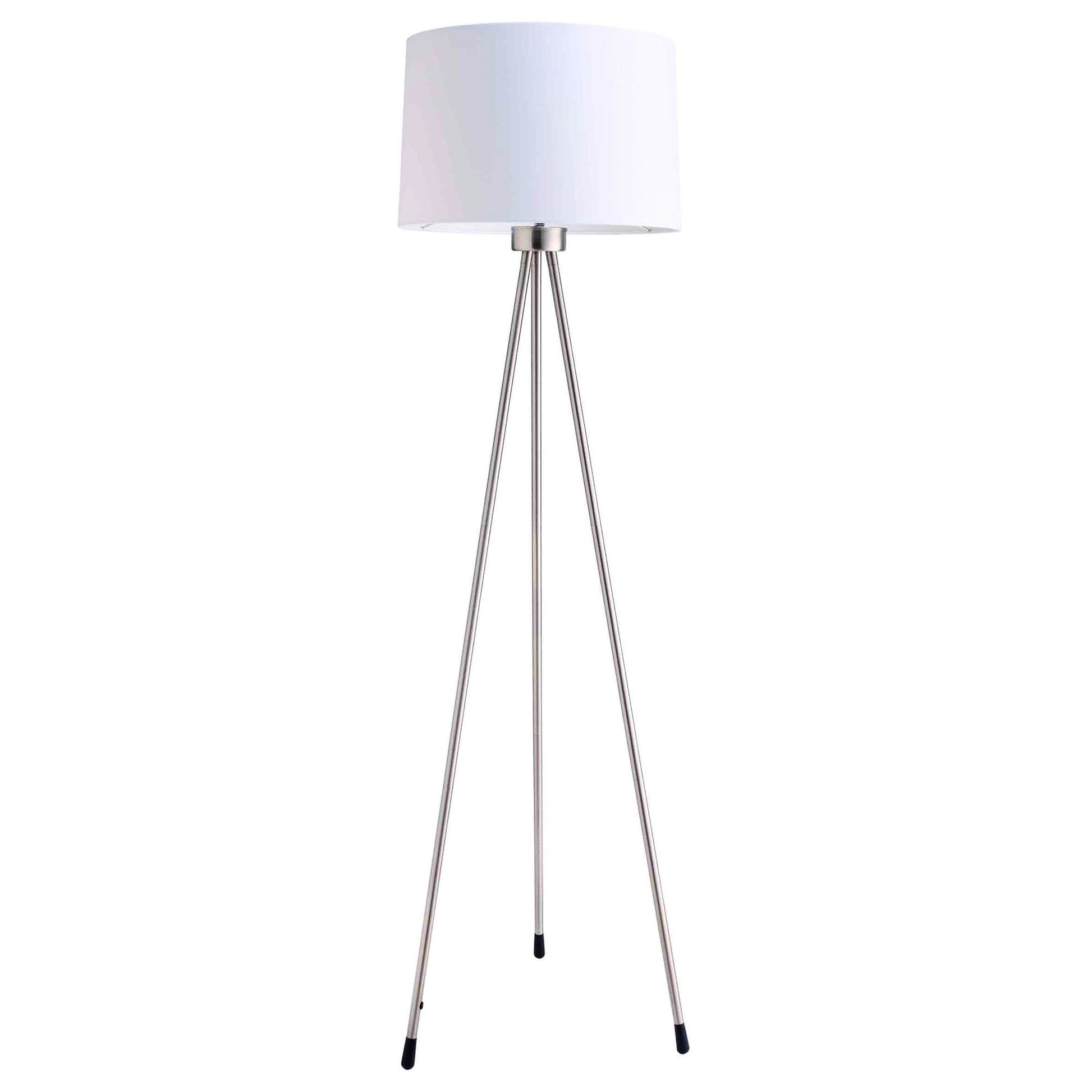 HomeRoots Minimalist Floor Lamp With Silver Metal Finish