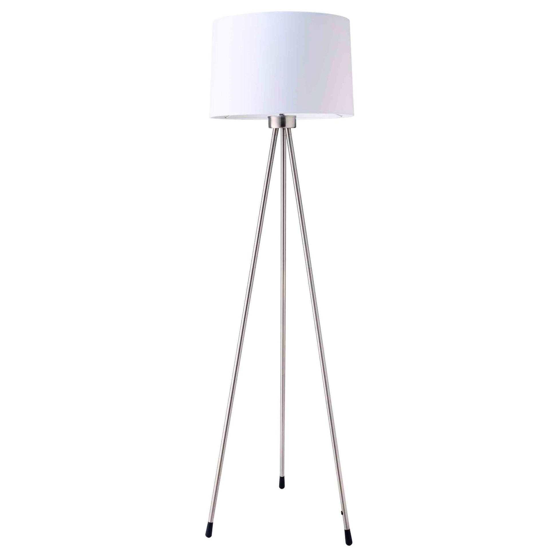 HomeRoots Minimalist Floor Lamp With Silver Metal Finish