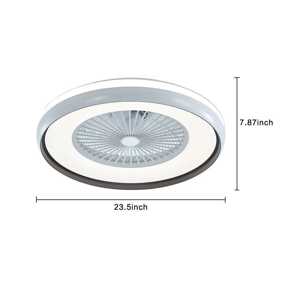 HomeRoots Minimalist LED Light With Ceiling Fan in White and Black Finish