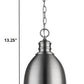 HomeRoots Minimalist Metal Pendant Hanging Light in Silver Finish