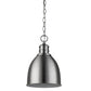 HomeRoots Minimalist Metal Pendant Hanging Light in Silver Finish