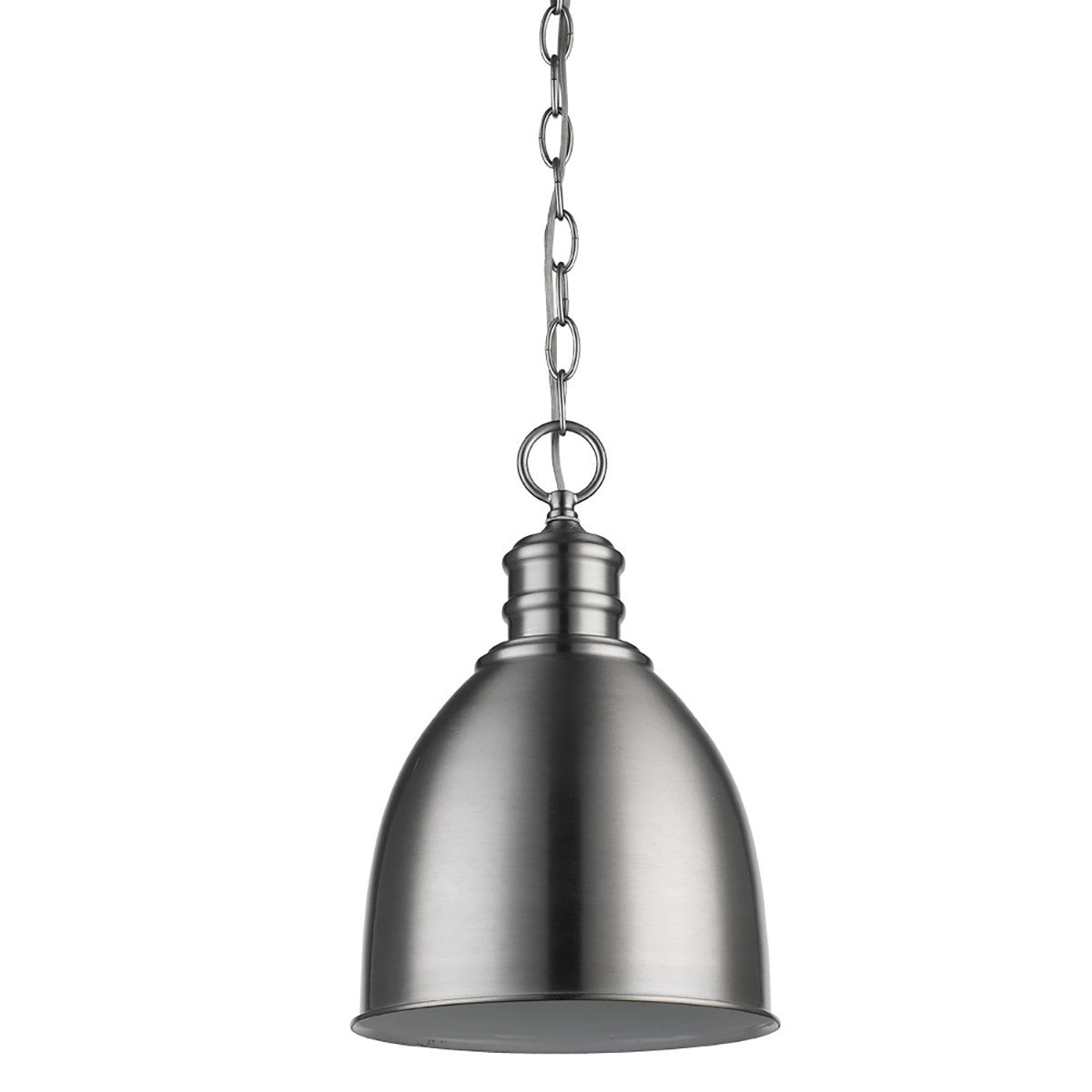 HomeRoots Minimalist Metal Pendant Hanging Light in Silver Finish