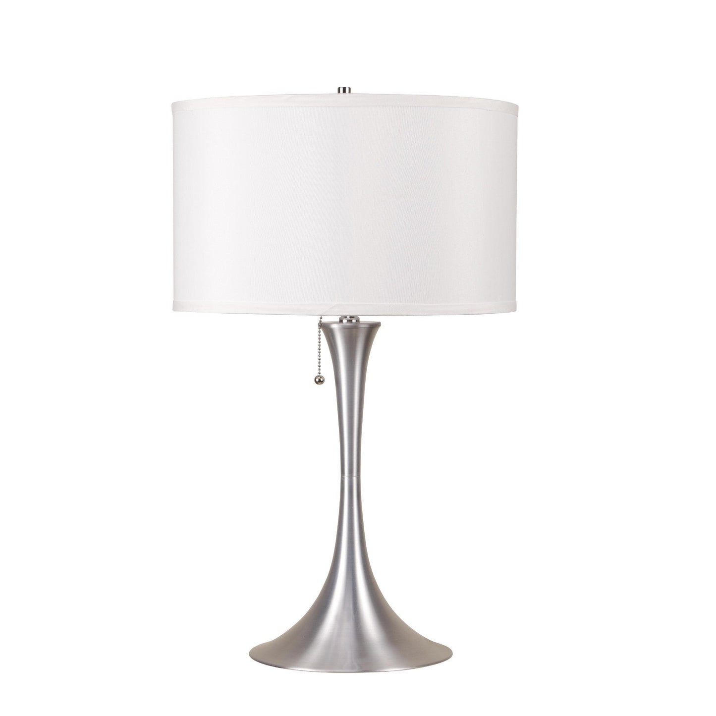 HomeRoots Minimalist Metal Table Lamp in Silver Finish