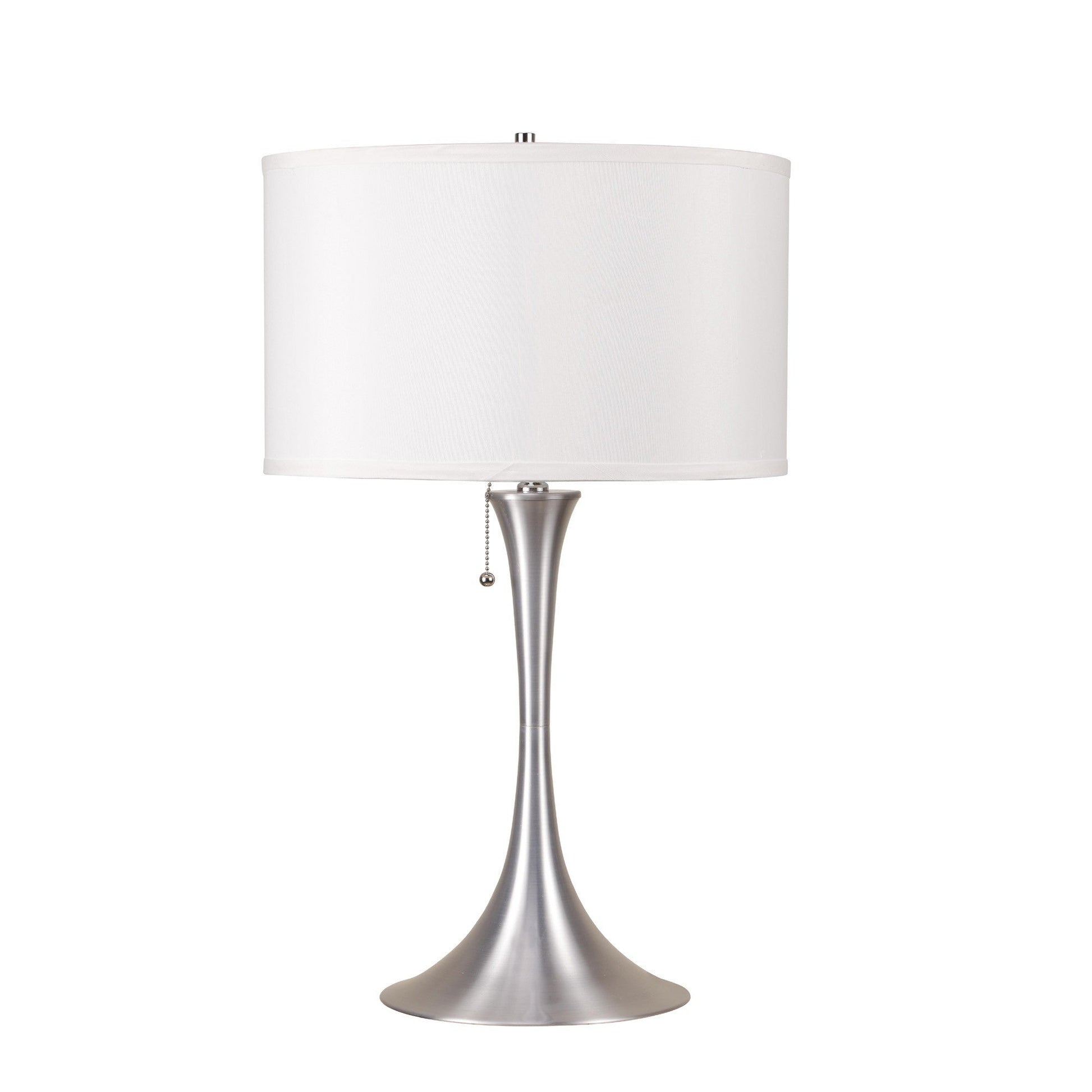 HomeRoots Minimalist Metal Table Lamp in Silver Finish