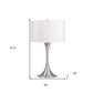 HomeRoots Minimalist Metal Table Lamp in Silver Finish