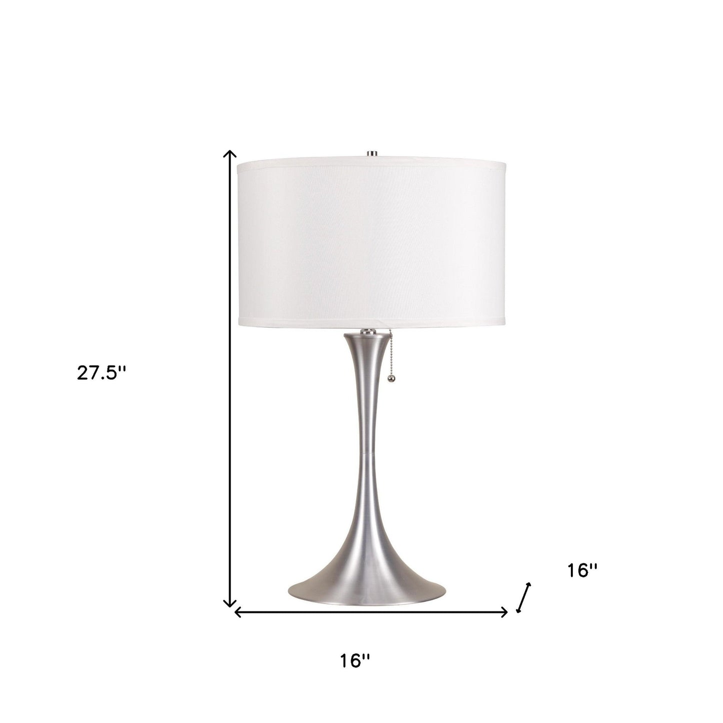 HomeRoots Minimalist Metal Table Lamp in Silver Finish